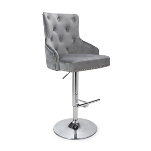 Barstool Brushed Velvet Grey