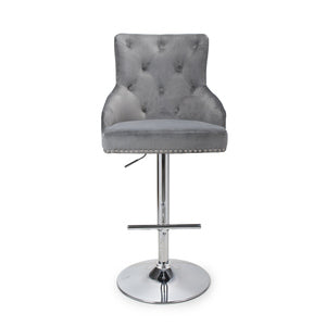 Barstool Brushed Velvet Grey