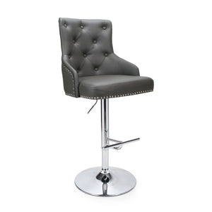 Barstool Leather Effect Grey
