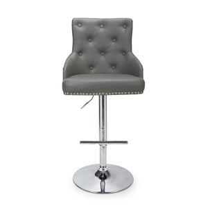 Barstool Leather Effect Grey