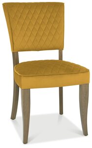 2740-09U-VMU Uph Chair With Diamond Stitched Back & Seat - Mustard Velvet (Pair)