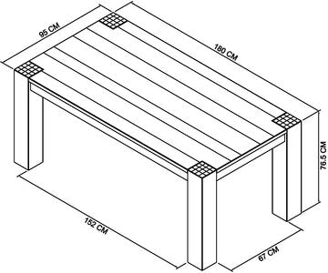 6 Seater Fixed Dining Table