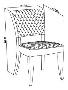 Upholstered Chair With Diamond Stitched Back & Seat - Dark Fabric (Pair)