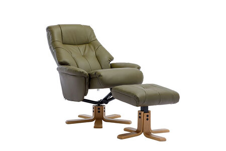 Swivel Recliner - Full Leather