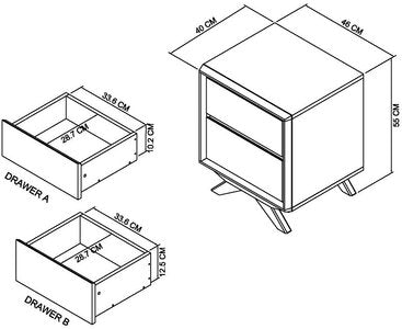 2 Drawer Nightstand