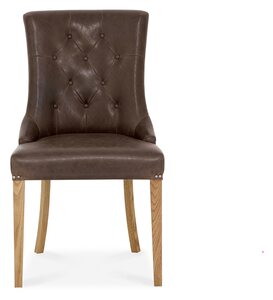 Upholstered Scoop Chair - Espresso Faux Leather (Pair)