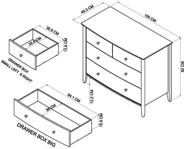 2+2 Drawer Chest