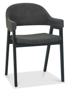 Upholstered Arm Chair - Dark Fabric (Pair)