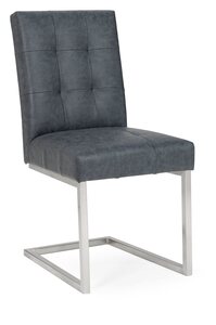4201-09UC-DBK Upholstered Cantilever Chair - Mottled Black Faux Lthr (Pair)