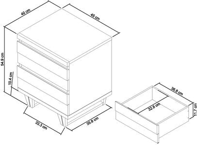 2 Drawer Nightstand
