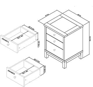 3 Drawer Nightstand