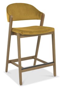 6049-09BSU-VMU Upholstered Bar Stool - Mustard Velvet (Single)