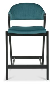 Upholstered Bar Stool - Azure Velvet (Pair)