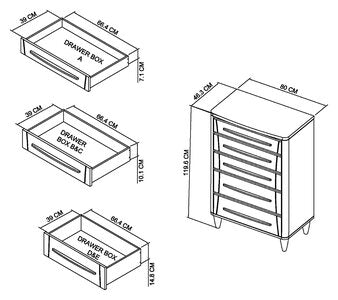 5 Drawer Tall Chest
