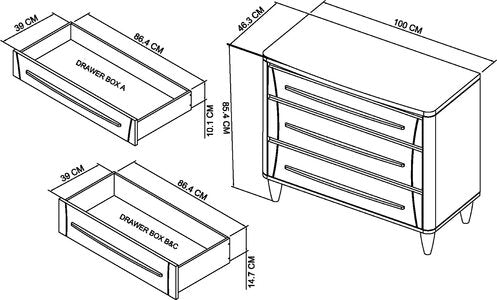 3 Drawer Wide Chest