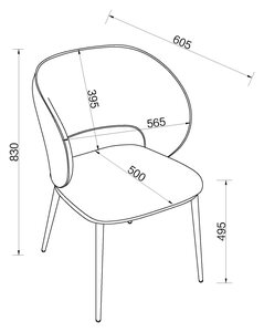 Luca Scoop Back Dining Chair In Graphite Fabric With Matte Black Legs (Pair)