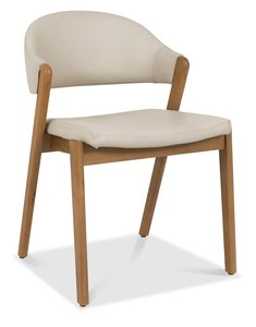 Upholstered Armless Chair - Ivory Bonded Leather (Pair)