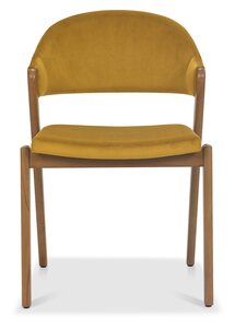 Upholstered Chair - Mustard Velvet (Pair)