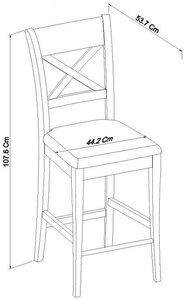 X Back Bar Stool - Bonded Leather