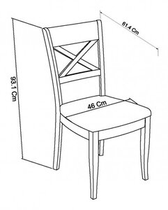 X Back Chair - Pebble Fabric