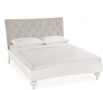 6290-43BD 135Cm Upholstered Bed - Diamond Stitch - Pebble Fabric