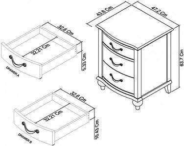 3 Drawer Nightstand