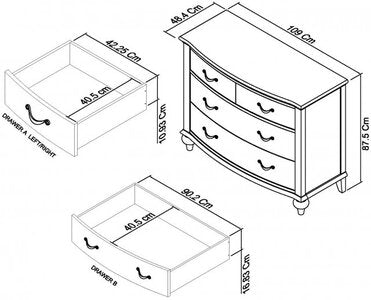 2+2 Drawer Chest