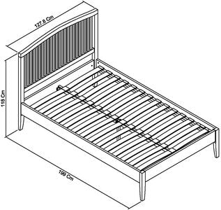 122Cm Slatted Bedstead