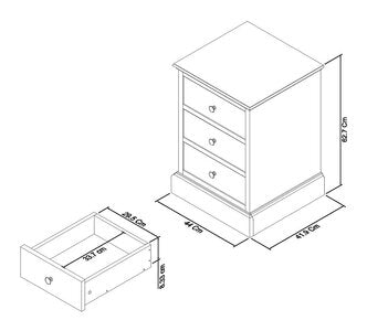 3 Drawer Nightstand