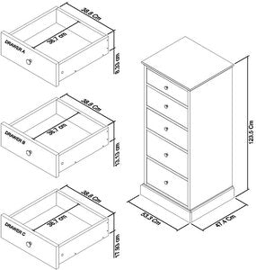 5 Drawer Tall Chest