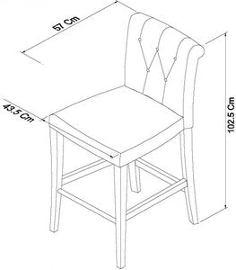 Upholstered Bar Stool - Ivory Bonded Leather