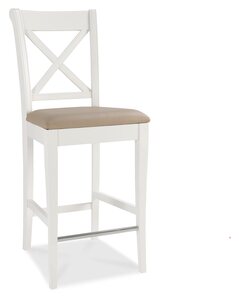 8005-09BSX-IV X Back Bar Stool - Ivory Bonded Leathr(Pair)
