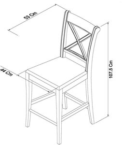 X Back Bar Stool - Ivory Bonded Leather
