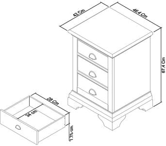 3 Drawer Nightstand
