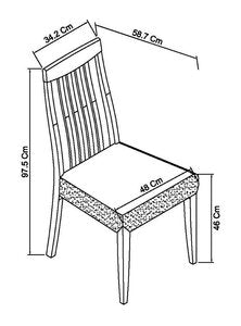 Slat Back Chair - Grey Bonded Leather (Pair)