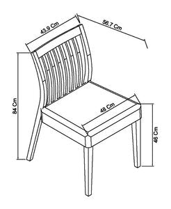 Low Slat Back Chair - Grey Bonded Leather (Pair)