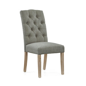 8495 Chelsea Chair - Grey KD - White Wash Leg
