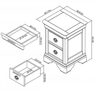 2 Drawer Nightstand
