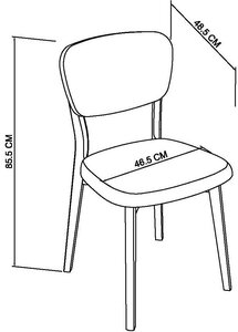Veneer Back Chair - Cold Steel Fabric (Pair)