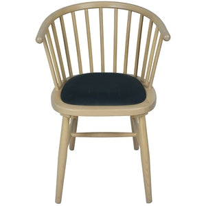 BER108D Upholstered Dining Carver Chair - Dark Grey Pad
