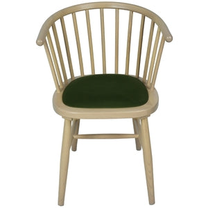 BER108G Upholstered Dining Carver Chair - Green Pad