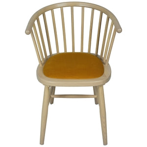 BER108M Upholstered Dining Carver Chair - Mustard Pad