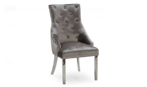 Bel-111-GY Knockerback Dining Chair - Pewter