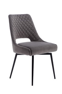 CH108-GRA-V Swivel Dining Chair - Graphite Velvet