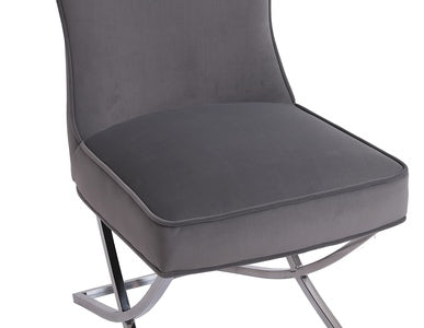 Dining Chair - Grey Velvet