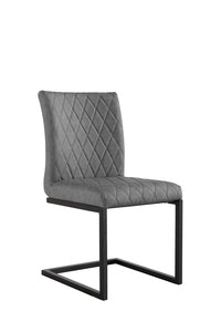 CH22-GR Diamond Stitch Dining Chair Grey Pu