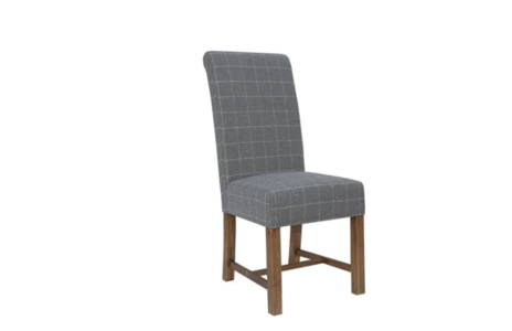 CH27-CG Fabric Dining Chair - Check Grey