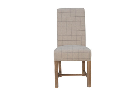 Fabric Dining Chair - Check Natural