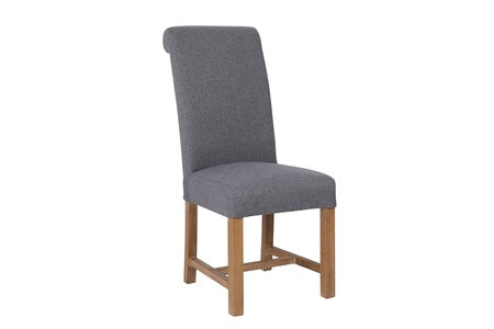 CH27-GR Scroll Back Chair In Grey Fabric