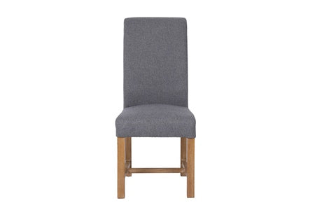 Scroll Back Chair In Grey Fabric